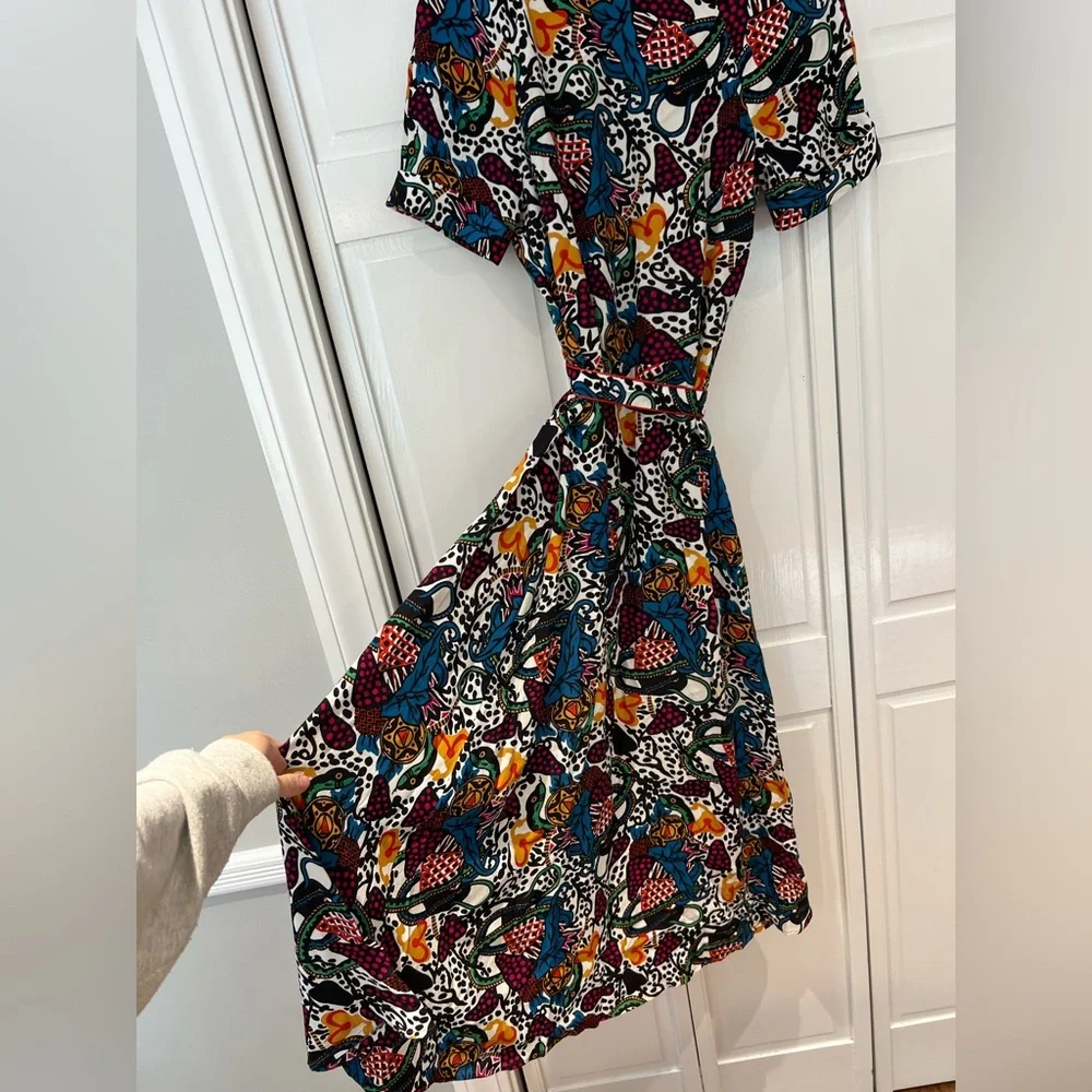 EUC Veronica Beard Serena Abstract Wrap Midi Dress - Picture 7 of 7